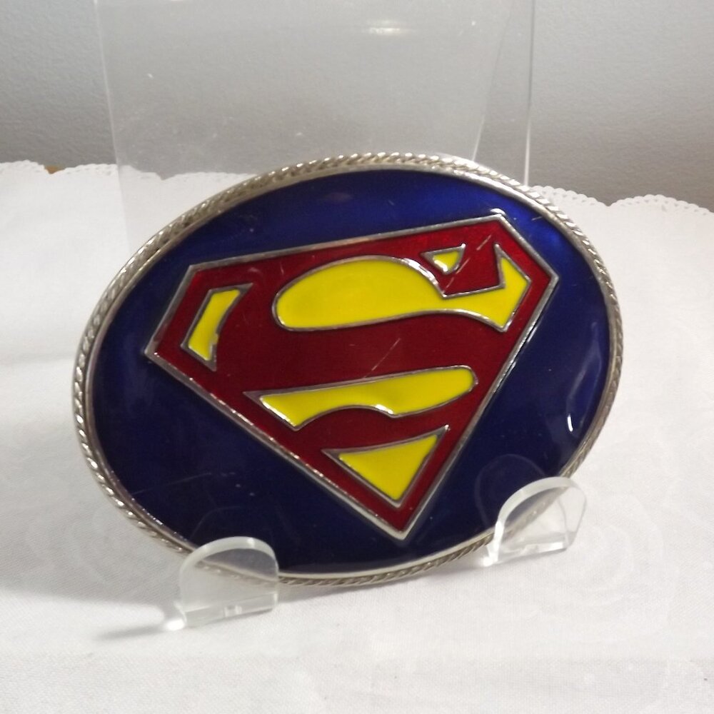 Distressed Superman Belt Buckle, Novelty or Costume Buckle